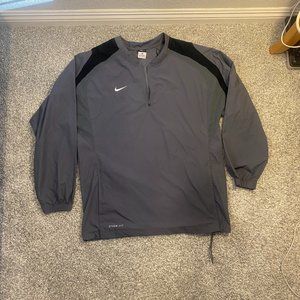 Nike Jacket Mens Small Gray Black Windbreaker 1/4 Zip Pullover Storm Fit